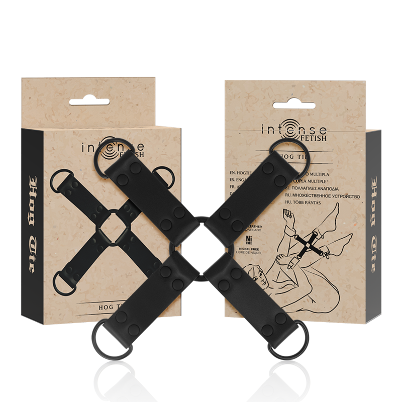 Imagen del artículo erótico INTENSE - FETISH ENGANCHE MÚLTIPLE PARA MANOS Y PIES DE CUERO VEGANO de INTENSE FETISH en la sección BDSM & BONDAGE |Bondage|Esposas de fijación de Millenial Sexshop.