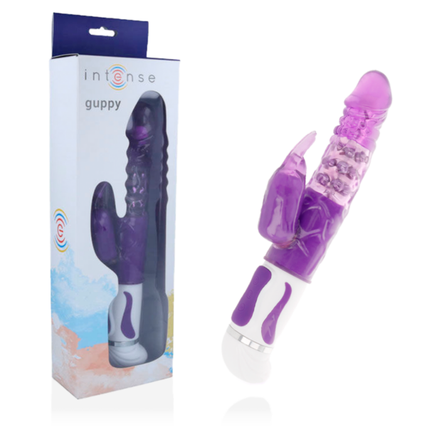 Imagen del artículo erótico INTENSE - GUPPY VIBRADOR ROTADOR LILA de INTENSE FUN en la sección JUGUETES BIENESTAR |Vibradores|Vibradores Rabbit de Millenial Sexshop.