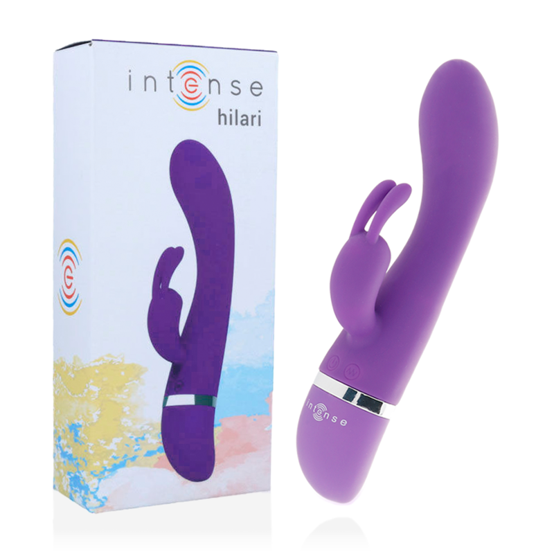 Imagen del artículo erótico INTENSE - HILARI VIBRADOR LILA SILICONA LUXE de INTENSE FUN en la sección JUGUETES BIENESTAR |Vibradores|Vibradores Rabbit de Millenial Sexshop.