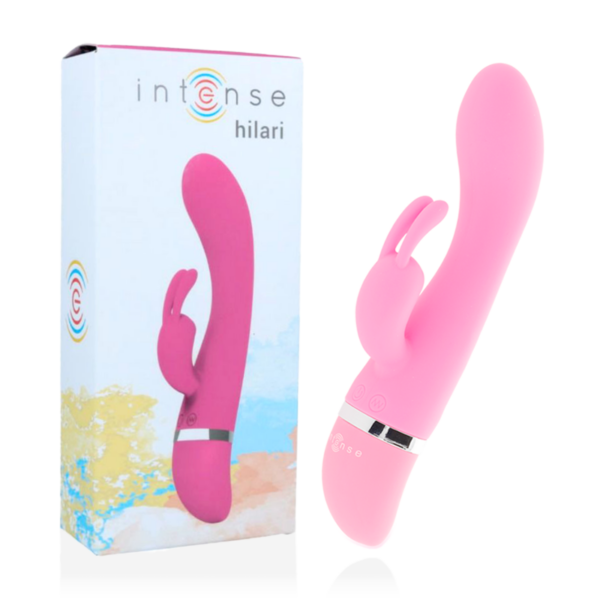 Imagen del artículo erótico INTENSE - HILARI VIBRADOR ROSA SILICON LUXE de INTENSE FUN en la sección JUGUETES BIENESTAR |Vibradores|Vibradores Rabbit de Millenial Sexshop.