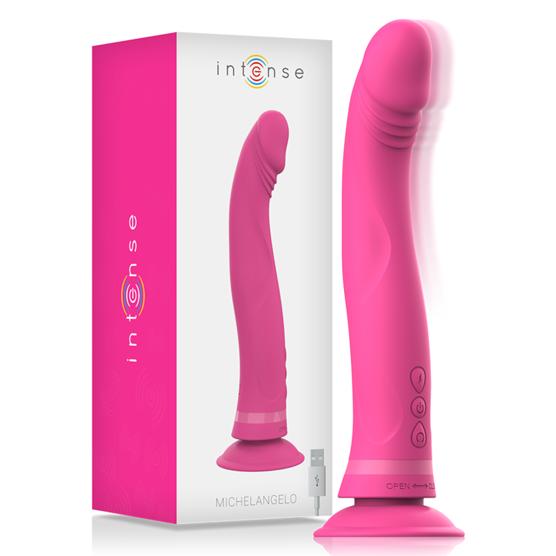 Imagen del artículo erótico INTENSE - MICHELANGELO DILDO VIBRADOR SILICONA ROSA de INTENSE FUN en la sección JUGUETES BIENESTAR |Vibradores|Rotadores y vibradores de Millenial Sexshop.