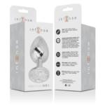INTENSE - PLUG ANAL METAL ALUMINIO CON CRISTAL PLATA TALLA L - Imagen 4