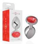 Imagen del artículo erótico INTENSE - PLUG ANAL METAL ALUMINIO CON CRISTAL ROJO TALLA L de INTENSE ANAL TOYS en la sección JUGUETES BIENESTAR |Anal|Plugs Anales de Millenial Sexshop.