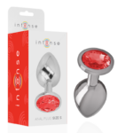 Imagen del artículo erótico INTENSE - PLUG ANAL METAL ALUMINIO CON CRISTAL ROJO TALLA S de INTENSE ANAL TOYS en la sección JUGUETES BIENESTAR |Anal|Plugs Anales de Millenial Sexshop.