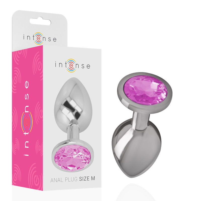 Imagen del artículo erótico INTENSE - PLUG ANAL METAL ALUMINIO CON CRISTAL ROSA TALLA M de INTENSE ANAL TOYS en la sección JUGUETES BIENESTAR |Anal|Plugs Anales de Millenial Sexshop.