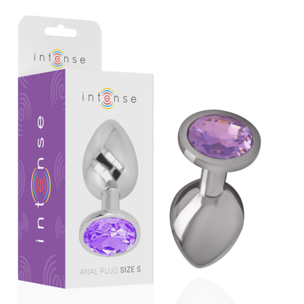 Imagen del artículo erótico INTENSE - PLUG ANAL METAL ALUMINIO CON CRISTAL VIOLETA TALLA L de INTENSE ANAL TOYS en la sección JUGUETES BIENESTAR |Anal|Plugs Anales de Millenial Sexshop.