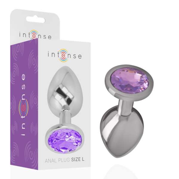 Imagen del artículo erótico INTENSE - PLUG ANAL METAL ALUMINIO CON CRISTAL VIOLETA TALLA S de INTENSE ANAL TOYS en la sección JUGUETES BIENESTAR |Anal|Plugs Anales de Millenial Sexshop.