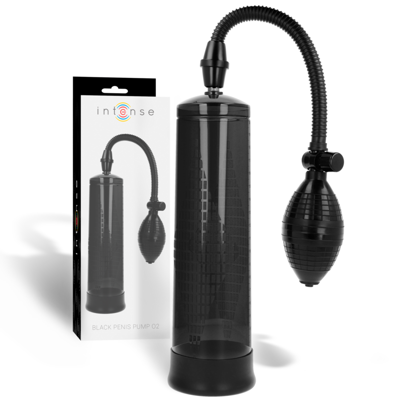 Imagen del artículo erótico INTENSE - PUMP BOMBA NEGRA 02 de INTENSE PUMP en la sección JUGUETES BIENESTAR |Juguetes para Hombres|Accesorios para el pene|Bomba Alargadora Pene de Millenial Sexshop.