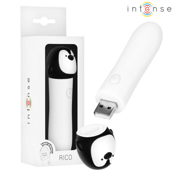 Imagen del artículo erótico INTENSE - RICO BALA VIBRADORA PINGÜINO RECARGABLE USB 10 X 2.2 CM de INTENSE FUN en la sección JUGUETES BIENESTAR |Juguetes para Mujeres|Estimuladores|Balas vibradoras de Millenial Sexshop.