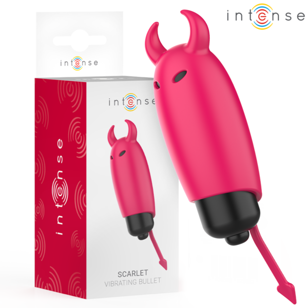 Imagen del artículo erótico INTENSE - SCARLET BALA VIBRADORA DEMONIO ROJO 9.3 X 2.4 CM de INTENSE FUN en la sección JUGUETES BIENESTAR |Juguetes para Mujeres|Estimuladores|Balas vibradoras de Millenial Sexshop.