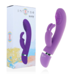 Imagen del artículo erótico INTENSE - SUSY VIBRADOR OSCILANTE SILICONA RABBIT LILA de INTENSE FUN en la sección JUGUETES BIENESTAR |Vibradores|Vibradores Rabbit de Millenial Sexshop.