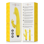 INTENSE - TOKY VIBRADOR MULTIFUNCIÓN RECARGABLE UP & DOWN CON ESTIMULADOR DE CLITORIS AMARILLO - Imagen 5