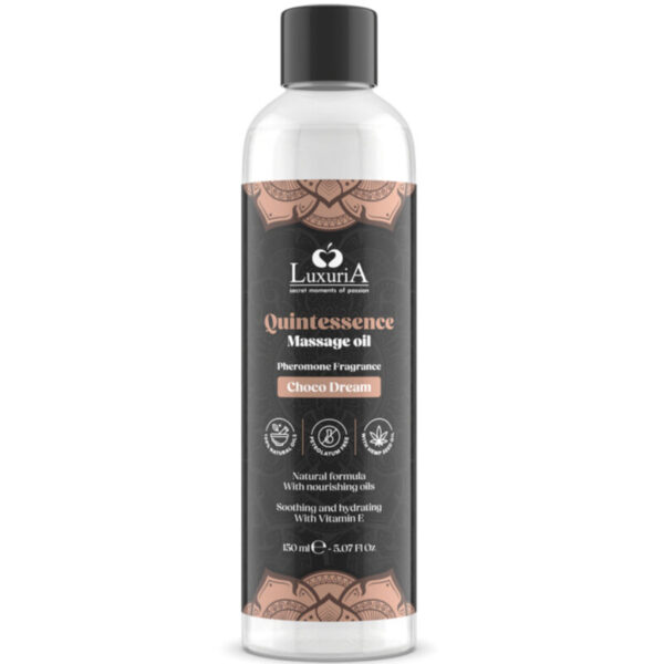 Imagen del artículo erótico INTIMATELINE LUXURIA - ACEITE DE MASAJES CHOCOLATE 150 ML de INTIMATELINE en la sección DROGUERÍA |Para Masajes|Aceites con Sabores de Millenial Sexshop.