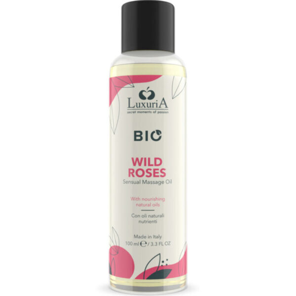 Imagen del artículo erótico INTIMATELINE LUXURIA - BIO ACEITE MASAJE WILD ROSES 100 ML de INTIMATELINE LUXURIA en la sección DROGUERÍA |Para Masajes|Aceites con Sabores de Millenial Sexshop.