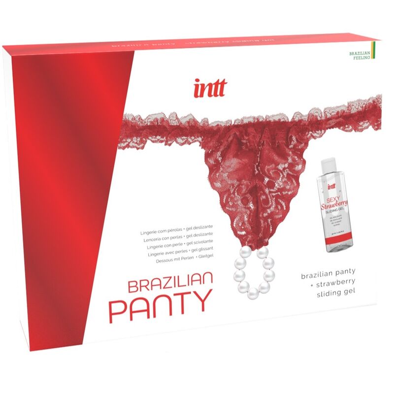 INTT RELEASES - PANTY BRASILEÑO ROJA CON PERLAS Y GEL LUBRICANTE 50 ML-MillenialSexshop-INTT RELEASES Imagen del artículo erótico INTT RELEASES - PANTY BRASILEÑO ROJA CON PERLAS Y GEL LUBRICANTE 50 ML de INTT RELEASES en la sección DROGUERÍA |Lubricantes|Kits Lubricantes de Millenial Sexshop.
