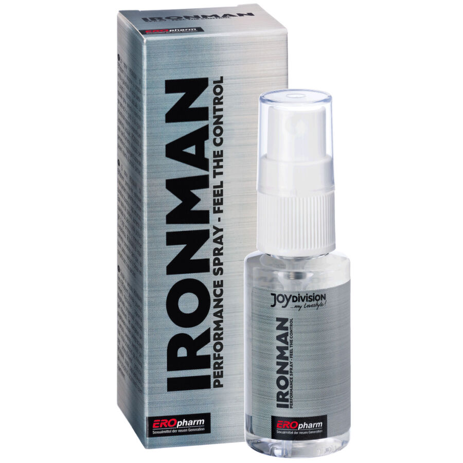 Imagen del artículo erótico JOYDIVION EROPHARM - IRONMAN PERFORMANCE SPRAY RETARDANTE PARA HOMBRES 30ML de JOYDIVISION EROPHARM en la sección DROGUERÍA |Estimulantes para Ellos|Retardantes de Millenial Sexshop.