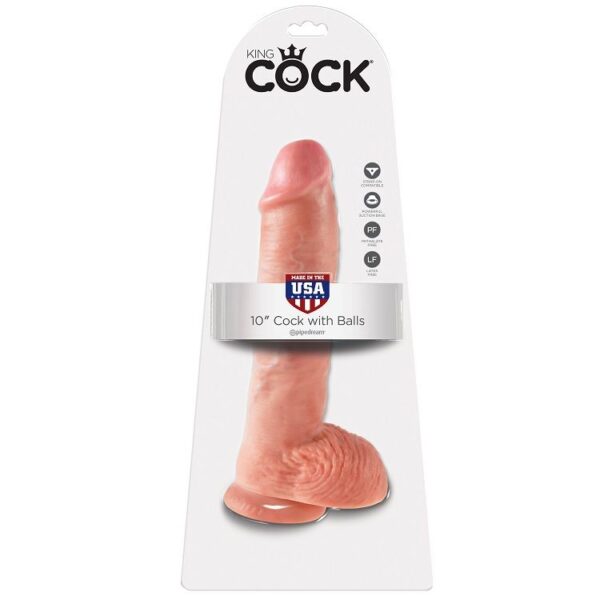 Imagen del artículo erótico KING COCK - 10 PENE REALÍSTICO NATURAL 26.5 CM de KING COCK en la sección JUGUETES BIENESTAR |Dildos sin Vibración|Penes realisticos de Millenial Sexshop.
