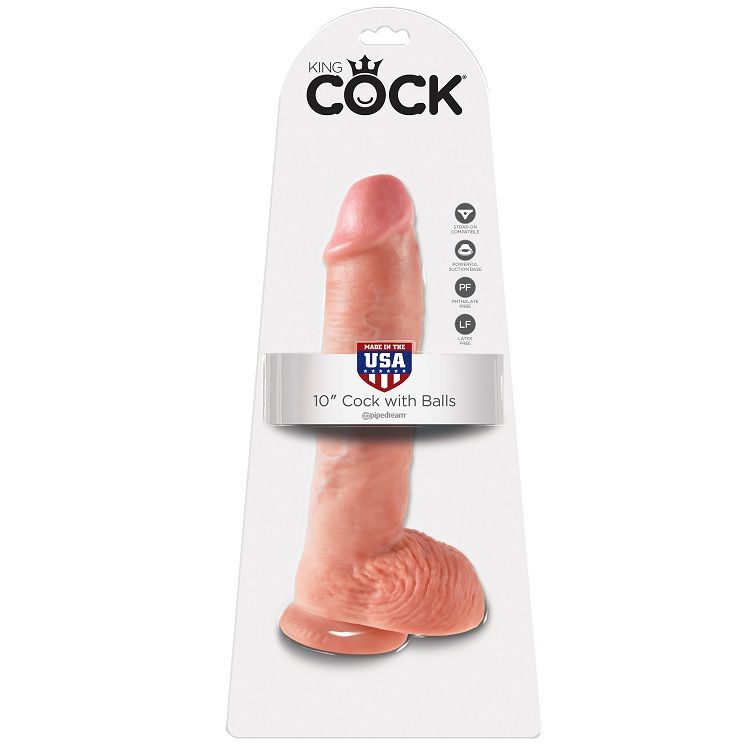 Imagen del artículo erótico KING COCK - 10 PENE REALÍSTICO NATURAL 26.5 CM de KING COCK en la sección JUGUETES BIENESTAR |Dildos sin Vibración|Penes realisticos de Millenial Sexshop.