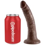 KING COCK - 7 PENE COLOR CHOCOLATE 17.8 CM - Imagen 3