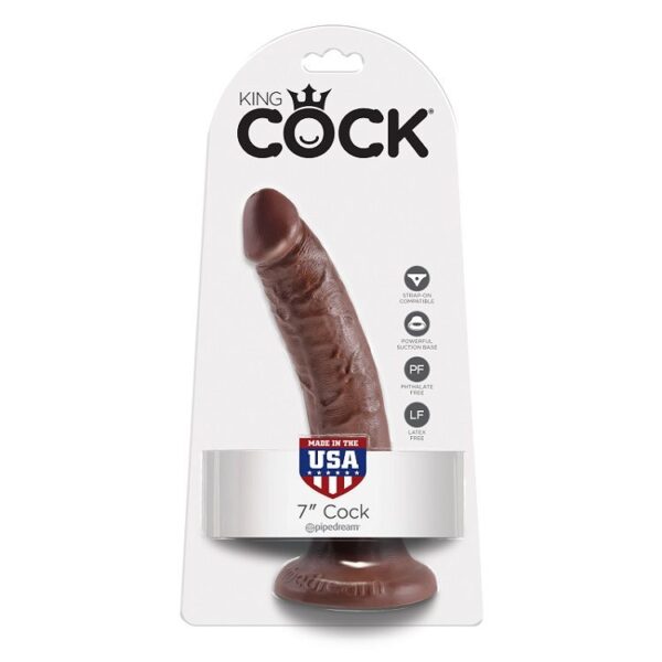 Imagen del artículo erótico KING COCK - 7 PENE COLOR CHOCOLATE 17.8 CM de KING COCK en la sección JUGUETES BIENESTAR |Dildos sin Vibración|Penes realisticos de Millenial Sexshop.