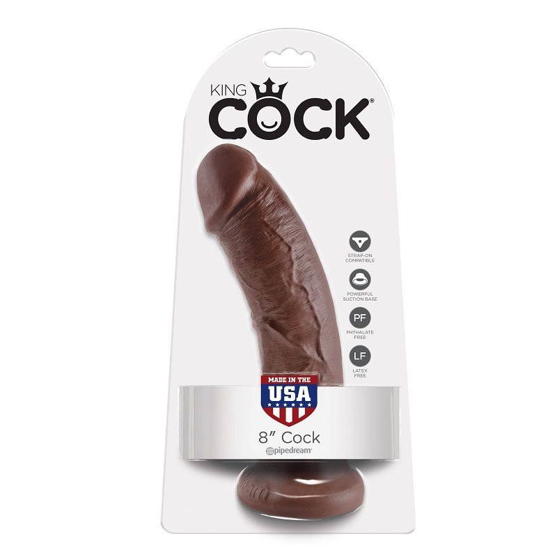 Imagen del artículo erótico KING COCK - 8 PENE MARRÓN 20.3 CM de KING COCK en la sección JUGUETES BIENESTAR |Dildos sin Vibración|Penes realisticos de Millenial Sexshop.