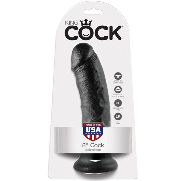 Imagen del artículo erótico KING COCK - 8 PENE NEGRO 20.3 CM de KING COCK en la sección JUGUETES BIENESTAR |Dildos sin Vibración|Penes realisticos de Millenial Sexshop.