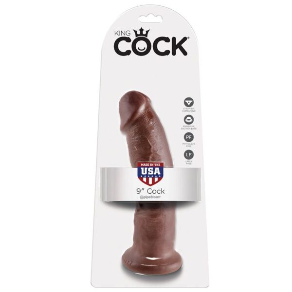 Imagen del artículo erótico KING COCK - 9 PENE MARRÓN 22.9 CM de KING COCK en la sección JUGUETES BIENESTAR |Dildos sin Vibración|Penes realisticos de Millenial Sexshop.