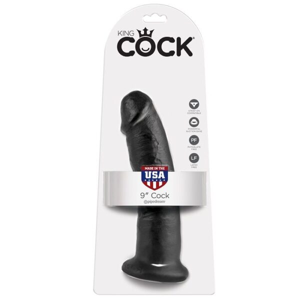 Imagen del artículo erótico KING COCK - 9 PENE NEGRO 22.9 CM de KING COCK en la sección JUGUETES BIENESTAR |Dildos sin Vibración|Penes realisticos de Millenial Sexshop.