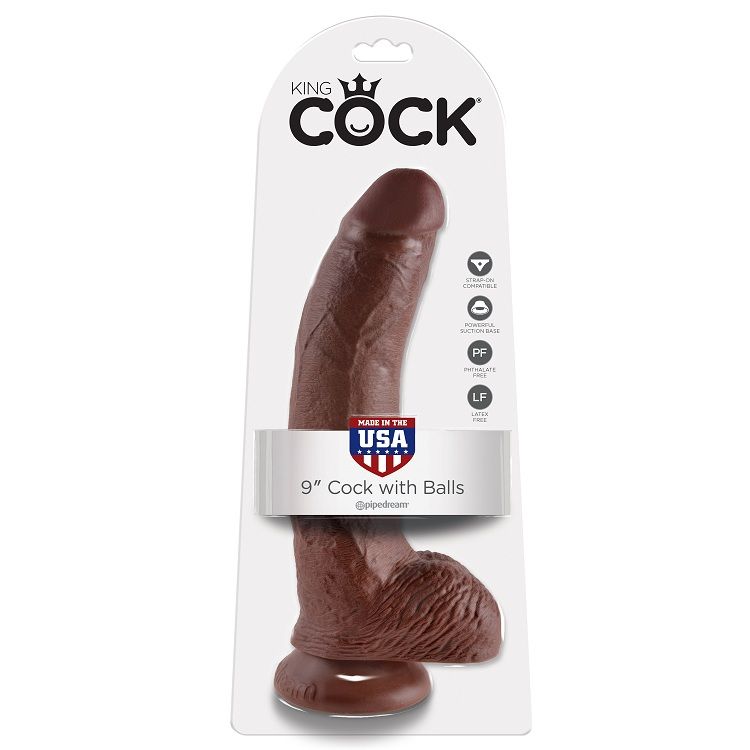 Imagen del artículo erótico KING COCK - 9 PENE REALÍSTICO MARRÓN 22.9 CM de KING COCK en la sección JUGUETES BIENESTAR |Dildos sin Vibración|Penes realisticos de Millenial Sexshop.