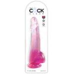 KING COCK - CLEAR DILDO CON TESTÍCULOS 19 CM ROSA - Imagen 2