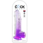 KING COCK - CLEAR DILDO CON TESTÍCULOS 20.3 CM MORADO - Imagen 2