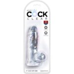 KING COCK - CLEAR PENE REALÍSTICO CON TESTÍCULOS 10.1 CM TRANSPARENTE - Imagen 5