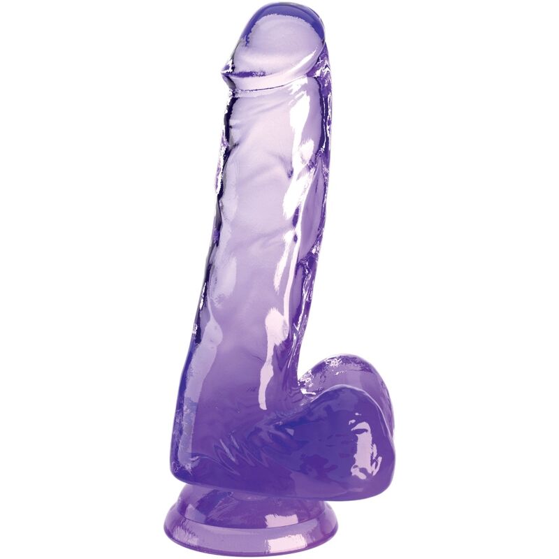 KING COCK - CLEAR PENE REALÍSTICO CON TESTÍCULOS 13.5 CM MORADO-MillenialSexshop-KING COCK Imagen del artículo erótico KING COCK - CLEAR PENE REALÍSTICO CON TESTÍCULOS 13.5 CM MORADO de KING COCK en la sección JUGUETES BIENESTAR |Dildos sin Vibración|Dildos para Arneses de Millenial Sexshop.