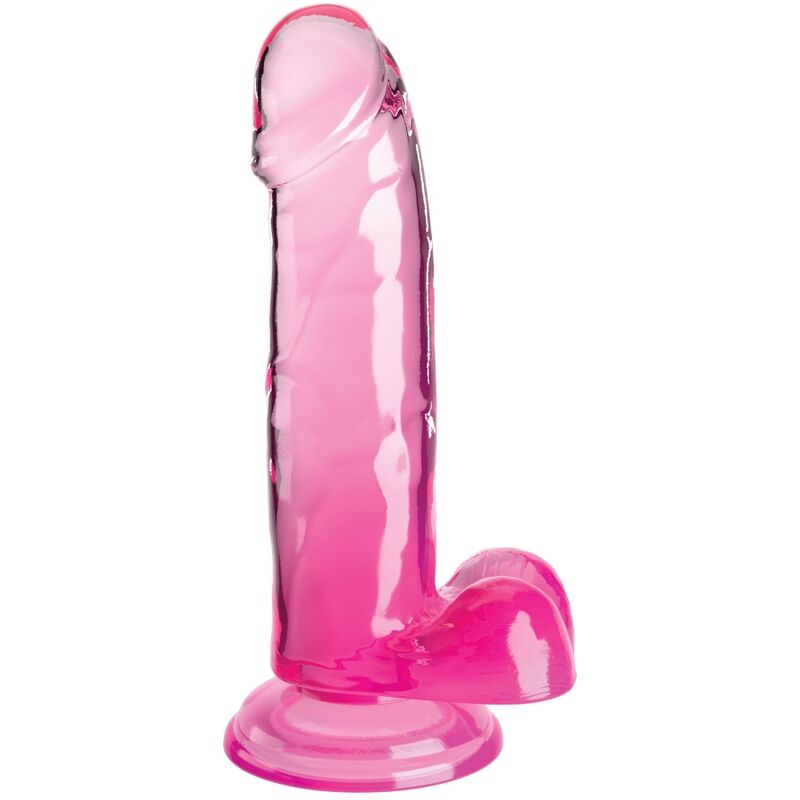 Imagen del artículo erótico KING COCK - CLEAR PENE REALÍSTICO CON TESTÍCULOS 15.2 CM ROSA de KING COCK en la sección JUGUETES BIENESTAR |Dildos sin Vibración|Dildos para Arneses de Millenial Sexshop.