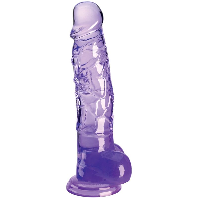 Imagen del artículo erótico KING COCK - CLEAR PENE REALÍSTICO CON TESTÍCULOS 16.5 CM MORADO de KING COCK en la sección JUGUETES BIENESTAR |Dildos sin Vibración|Dildos para Arneses de Millenial Sexshop.