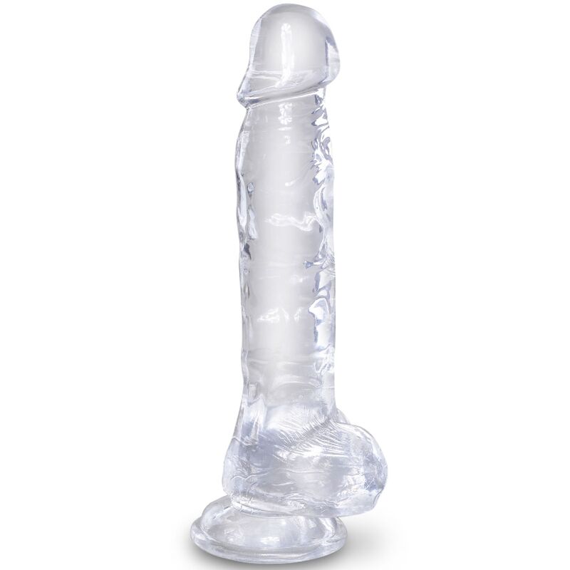 Imagen del artículo erótico KING COCK - CLEAR PENE REALÍSTICO CON TESTÍCULOS 16.5 CM TRANSPARENTE de KING COCK en la sección JUGUETES BIENESTAR |Dildos sin Vibración|Dildos para Arneses de Millenial Sexshop.