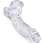 KING COCK - CLEAR PENE REALÍSTICO CURVADO CON TESTÍCULOS 16.5 CM TRANSPARENTE - Imagen 2