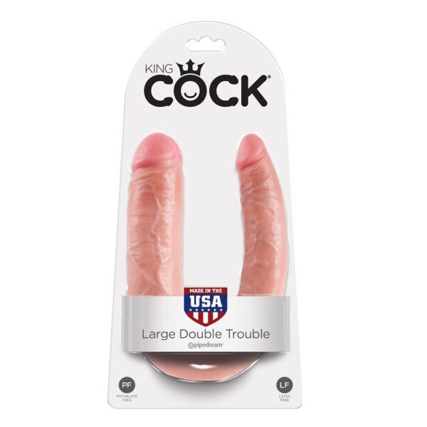 Imagen del artículo erótico KING COCK - DILDO DOBLE PENETRACIÓN 17.8 CM NATURAL de KING COCK en la sección JUGUETES BIENESTAR |Dildos sin Vibración|Penes realisticos de Millenial Sexshop.