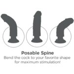 KING COCK - DILDO VIBRADOR 15.24 CM NATURAL - Imagen 6