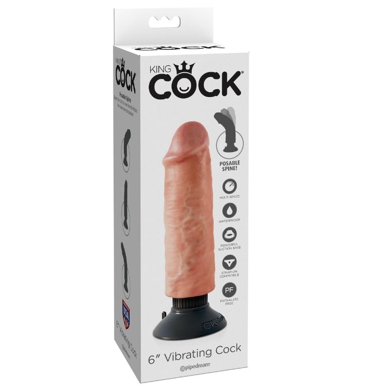Imagen del artículo erótico KING COCK - DILDO VIBRADOR 15.24 CM NATURAL de KING COCK en la sección JUGUETES BIENESTAR |Vibradores|Vibradores Realisticos de Millenial Sexshop.
