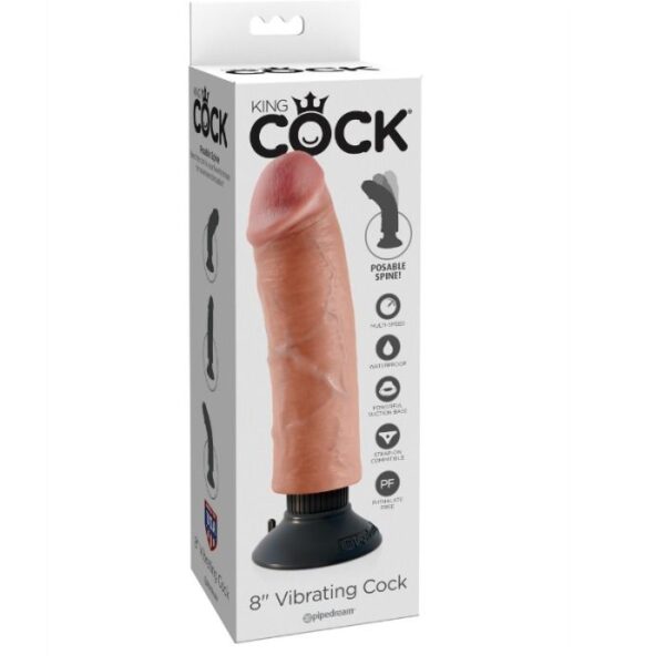 Imagen del artículo erótico KING COCK - DILDO VIBRADOR 20.32 CM NATURAL de KING COCK en la sección JUGUETES BIENESTAR |Vibradores|Vibradores Realisticos de Millenial Sexshop.