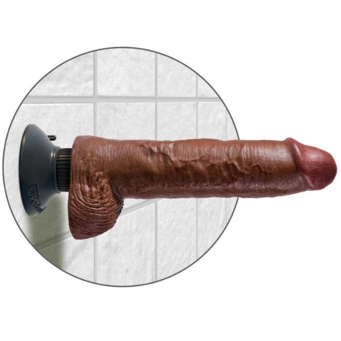 Imagen del artículo erótico KING COCK - DILDO VIBRADOR CON TESTÍCULOS 25.5 CM COLOR MARRÓN de KING COCK en la sección JUGUETES BIENESTAR |Vibradores|Vibradores Realisticos de Millenial Sexshop.