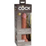 KING COCK - ÉLITE DILDO REALÍSTICO SILICONA 17.8 CM CARAMELO - Imagen 6