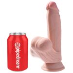 KING COCK - PLUS 3D DILDO SWINGING BALLS 15.2 CM NATURAL - Imagen 2