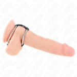KINK - ANILLO PENE METAL DOBLE 3.8 CM A 5 CM CONECTADOS CON CUERO - Imagen 2