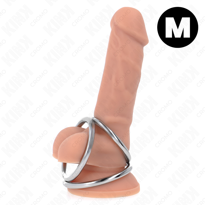 Imagen del artículo erótico KINK - ANILLO PENE TRIPLE METAL CROMADO 3.8 CM A 5 CM MODELO 2 de KINK RING POWER en la sección BDSM & BONDAGE |Artículos BDSM|Anillas pene metal BDSM de Millenial Sexshop.