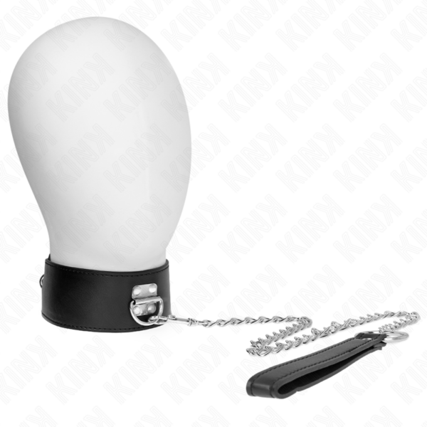 Imagen del artículo erótico KINK - COLLAR CON CORREA 65 CM ANCHO NEGRO AJUSTABLE 33.5-41 CM X 5 CM de KINK COLLAR & GAG en la sección BDSM & BONDAGE |Bondage|Collares de Millenial Sexshop.