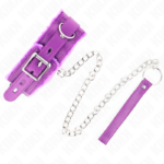 KINK - COLLAR CON CORREA 65 CM CON RESTRICCIONES MORADO AJUSTABLE 36-42 CM X 5.5 CM - Imagen 4