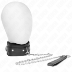 Imagen del artículo erótico KINK - COLLAR CON CORREA 65 CM CON RESTRICCIONES NEGRO AJUSTABLE 36-42 CM X 5.5 CM de KINK COLLAR & GAG en la sección BDSM & BONDAGE |Bondage|Collares de Millenial Sexshop.