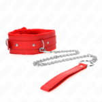KINK - COLLAR CON CORREA 65 CM CON RESTRICCIONES ROJO AJUSTABLE 36-42 CM X 5.5 CM - Imagen 2